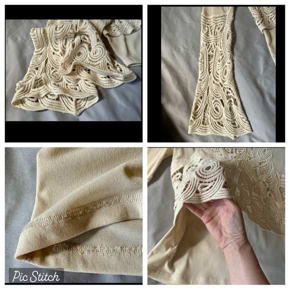 ON HOLD! Vintage VIVIENNE TAM Y2K / 2000s sheer mesh & lace bell sleeve top. M - Picture 9 of 10